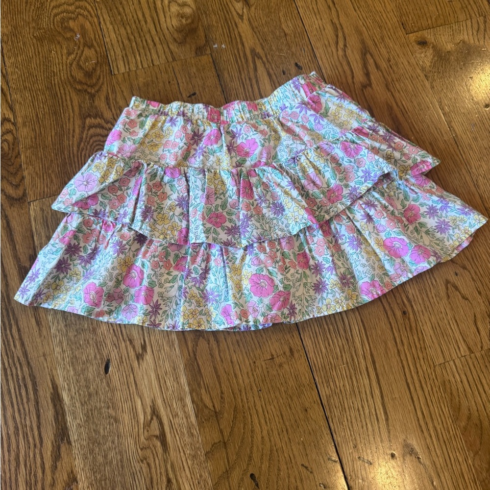 Jumping beans Floral Pink and Yellow Ruffle Skirt